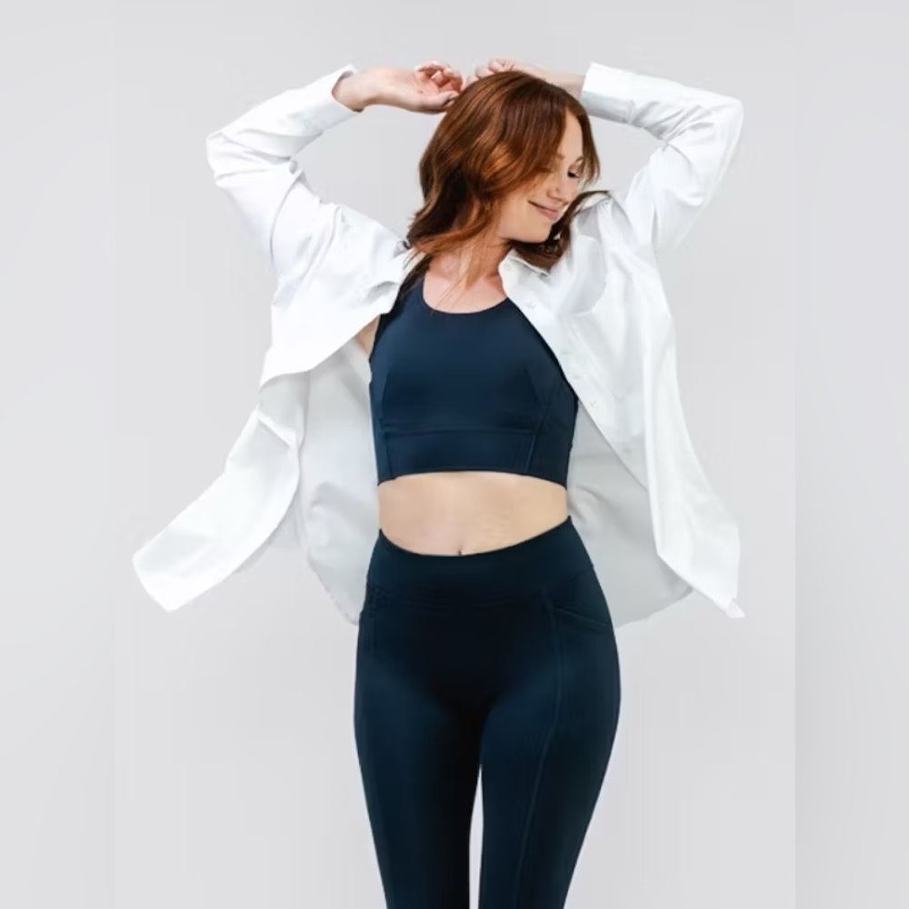 *NWT* Ministry of Supply Joule Tank Bra Cropped Longline Pocket Black